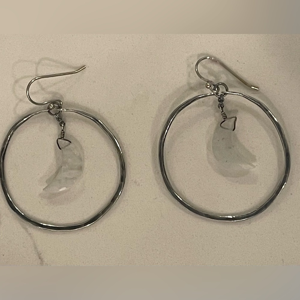 Jennifer Kahn Medium Silver Moon Hoop Earrings: Great condition - Picture 3 of 4